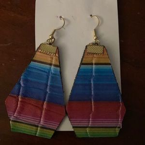 Colorful leather earrings